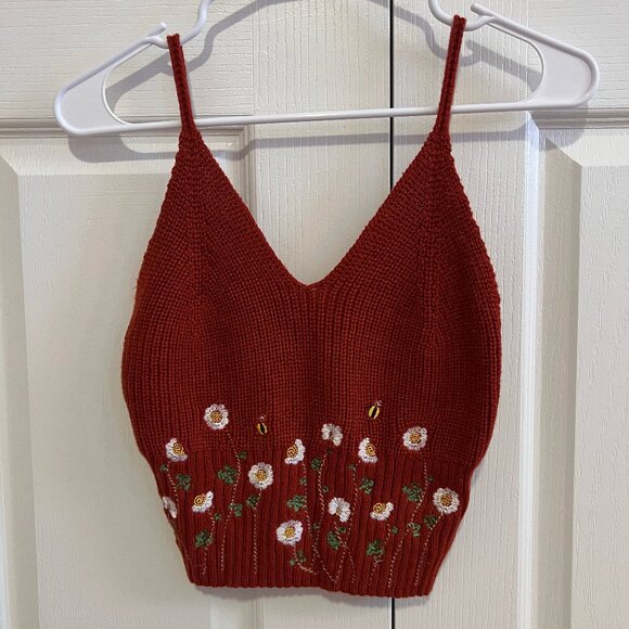 Cider Knit Tank Top - Red - Picture 1 of 3